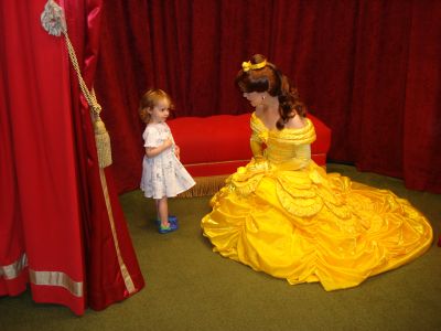She chose the Princess Belle combo Here's Kennedy all dressed up giving